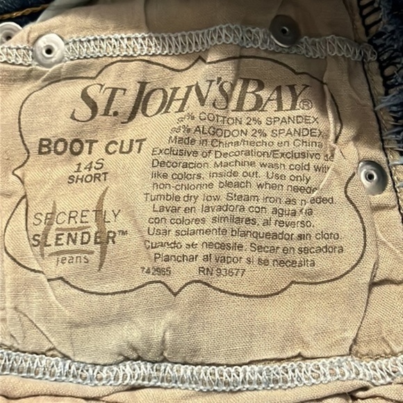 St Johns Bay secretly slender bootcut 14 short denim jeans pants slacks - Picture 10 of 10